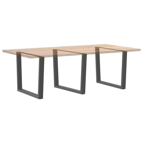Adjustable Dining Table Legs Pack Of 3 Heavy Duty Powder Coated Steel With Modern Anthracite Finish supporting a wooden table top