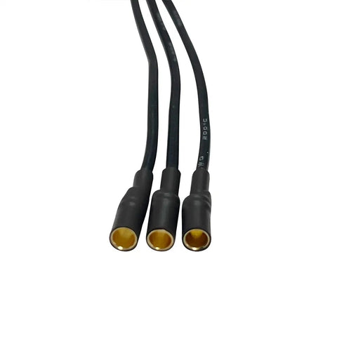Close-up view of 3.5mm plugs from Ultra Light 20A Brushless ESC With 5V 1A BEC XT60 Connector And 3.5mm Plugs Pre Soldered Small Size High Performance Speed Controller For RC Cars Drones And Planes