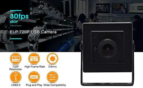 Mini HD USB Camera With Metal Case For Computer And Machine Vision 1MP 1080P Web Cam USB 2.0 UVC 30FPS Tiny Embedded Camera