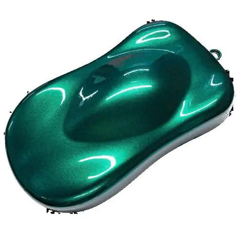 Professional Solid Green Auto Body Paint Basecoat Midcoat One Complete Gallon Ready To Spray Straight Out The Can Pro Grade Refinish Blend Slow Reducer Kicked In For Smooth Rolls green paint sample with glossy finish