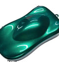 Shop Spec Green Paint Basecoat Midcoat Full Gallon Kit Hot Mixed With Fast Flash Reducer For Bulletproof Auto Refinishing And Road Ready Vehicle Coatings paint sample in glossy green finish.