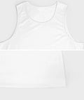 Killer Mens Sleeveless Tank Top Featuring Dope Neon Wolf And Flame Mechanical Skull Graphic Summer Muscle Tee for Cranking Iron or Chill Beach Days Breathable Lightweight Workout Shirt, white front view.