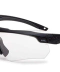 Crossbow One Black Sunglasses With Clear Anti Fog Lens For All Day UV 100 Percent Protection ultra lightweight durable frame