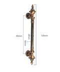Retro European Style Sliding Door Handle For Wood And Glass Doors, zinc alloy die cast construction, bronze electroplated finish