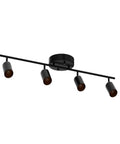 Shura Black 4-Head Adjustable Track Light Kit With Built-In LED Bulbs, 3 Ft Track, Ceiling Mount, 3000K Warm White, 2240 Lumens