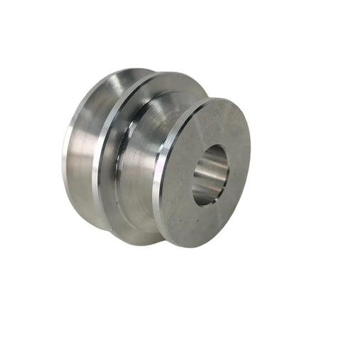 Aluminum Alloy Double Groove Pulley 40 To 50mm For 8 To 20mm Fixed Bore V Shape Timing Belt Or O Type Belt Motor Shaft Drive 10mm Bore Compatible High Strength Durable
