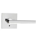 Kira Privacy Door Lever Right Handed Privacy Lock for Bedroom and Bathroom Push Button Handle with Exterior Pin Key Polished Chrome Finish