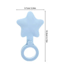 2pcs Silicone Star Shaped Bathtub Stopper Flat Cover for Drain Plug in light blue, 10.5cm tall and 5.7cm wide.