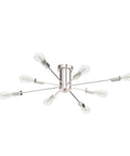 8 Light Sputnik Ceiling Chandelier in Brushed Nickel Silver, Dope Modern Industrial Pendant Lighting Fixture for E26 Base