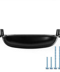 Side view of Matte Black Cup Pull Handle with Shell Ear Knobs and screws; visible 3.5-inch spacing in zinc alloy