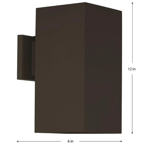 6 Inch Square Cylinder Outdoor LED Wall Sconce 1 Light Sleek Modern Light Fixture For Home Exterior And Porch Aluminum