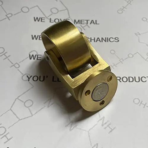 Heavy Duty Solid Brass Swivel Castor Wheels With Slick 360 Rotation And Dope Antique Vintage Gold Finish Easy Peasy Furniture Caster Replacement Kit For Couches Chairs Cabinets, close-up view of polished brass wheel.
