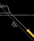 4 Inch Paint Roller Frame With Extended Handle And Ergonomic Thumb Control Featuring Thick Polyester Plush For Flawless Wall And Ceiling Finish Built Solid To Handle Painting Jobs Like A Pro, showing dimensions and yellow handle.