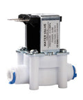 Quarter Inch 12 Volt Inlet Water Solenoid Valve Normally Closed For RO Reverse Osmosis Purification System Flow Switch on white background