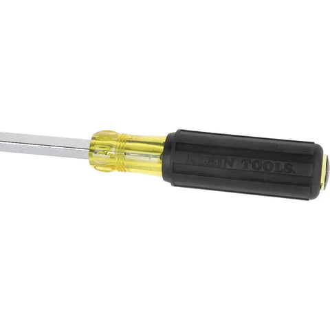 Pro Grade Heavy Duty Flathead Screwdriver With Three Eighths Inch Keystone Tip For Wrench Assisted Turning, Klein Tools handle view