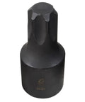 Pro Grade Half Inch Drive T40 Internal Star Impact Socket Forged From Heavy Duty Chrome Molybdenum Alloy Steel shown in close-up detail.