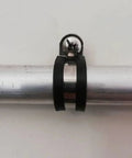 Heavy Duty 304 Stainless Steel Hose Clamps Set for 6mm to 55mm Hoses mounted on a pipe