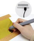 Find Scrapblooms Foil Quill Pen Starter Kit, gray USB-powered foil pen with 4 metal tips applying gold foil