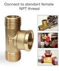 Brass 1/2-in. pipe Tee: male x female x male, plumbing fitting for garden connections, Amazon Home Improvement