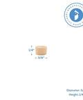 Three Eighths Inch Maple Flat Head Wood Plug For Furniture Screw Hole Covers Pack Of 100 with dimensions