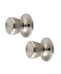 Two Tulip Style Dummy Doorknob Set, Satin Nickel Finish, 2 Pack, Flush Mount, Reversible No Latch Hardware for Closets and French Doors