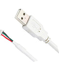 USB-A Male To MX1.25 Four Pin Terminal Connector Cable White showing plug and stranded wiring for easy connectivity.