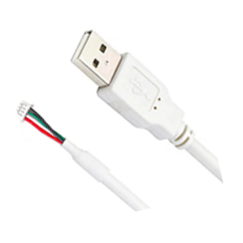 USB-A Male To MX1.25 Four Pin Terminal Connector Cable White showing plug and stranded wiring for easy connectivity.