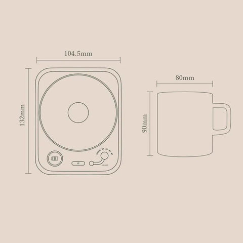 Smart Coffee Mug Warmer With Three Temperature Settings Keeps Your Mug Rocking Hot And Comfy Through The Daily Grind Electric cup warmer dimensions with flat mug for easy use.