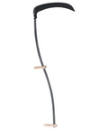 Heavy Duty Garden Scythe With Grinding Stone Curved Steel Blade Back Friendly Workhorse For Effortless Grass And Weed Cutting 145 cm Snath With Wood Grips Ideal For Crop Harvesting And Tall Brush