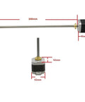 Nema 17 Stepper Motor With Built In 300mm T8 Lead Screw Bipolar 1.7A 40Ncm Holding Torque 42x42x40mm Body dimensions view