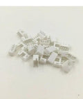 Premium Heavy Duty Mini 2.0 Ph Four Pin Wire Connectors With Crimped Leads Twelve Centimeters Length Tech Grind And Lock Tight Connections scattered on white background.
