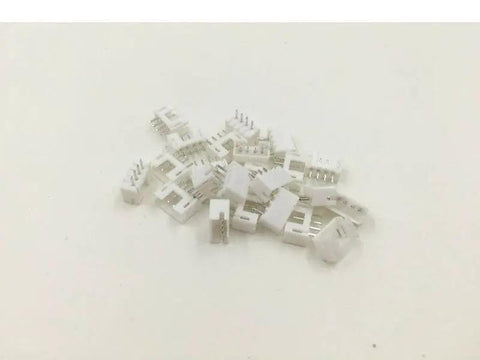 Premium Heavy Duty Mini 2.0 Ph Four Pin Wire Connectors With Crimped Leads Twelve Centimeters Length Tech Grind And Lock Tight Connections scattered on white background.