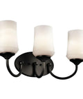 Aubrey 21 Inch 3 Light Vanity Light With Satin Etched Cased Opal Glass In Olde Bronze Finish Vintage Rustic Bathroom Vanity Fixture For Small Mirrors And Powder Rooms Soft Ambient Illumination