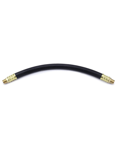 Heavy Duty Rubber Air Compressor Hose 3 8 Inch Core With Solid Brass Fittings, flexible and durable for pneumatic tasks.