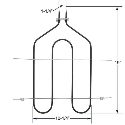 Oven Broil Element Replacement For General Electric Hotpoint RCA Fits GE 770548 AH249284 EA249284 PS249284 with dimensions