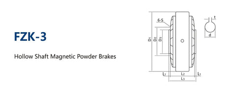 Powder Brake FZ50K3 For CNC Machines And Printing Presses With High Frequency Operation Easy Install Superior Heat Dissipation Diagram