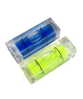 for acrylic Plastic for spirit Level 29mm Green Blue Pair for(Green) shown from an overhead view highlighting colors.