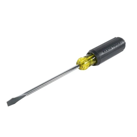Keystone Demolition Screwdriver 5 16 Inch, 7 Inch Shank Built Tough, metal blade, full-length tang, black and yellow handle.