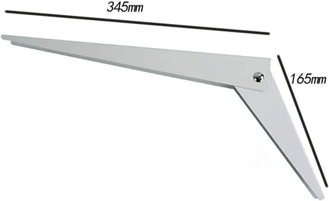 Hella Sturdy Wall Mount Shelf Brackets, Heavy Duty Corner Supports, Foldable L Shape Braces, 345mm x 165mm in size.