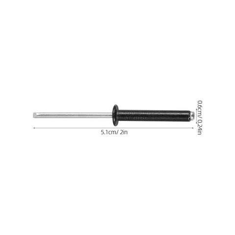 Side view of a 50 Pack Black Aluminum Pop Rivets M4x25 Flange Blind Rivets Kit For Metal Fastening And Hardware Applications
