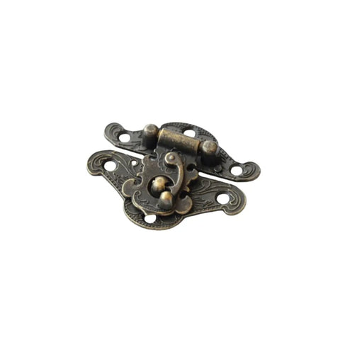 Kickass Solid Four Pack Retro Zinc Alloy Hasp Latches In Vintage Bronze Tone for jewelry and antique furniture, 49x38mm.
