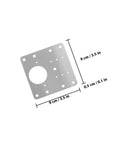 6 Pack Kitchen Cabinet Hinge Repair Plates Made Of Stainless Steel With Screws, showing dimensions 9 cm by 3.5 in