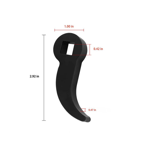 Ultra Compact Crowbar Adapter Head For Tight Spaces, Handy Pry Bar Tool dimensions with square mouth.