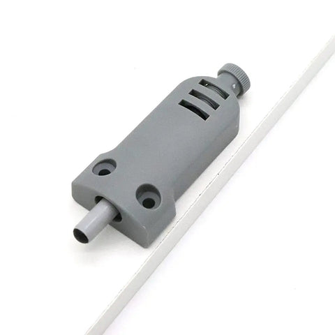 Silent Slam Free Cabinet Door Stoppers And Damper With Soft Close Push Type Catch in gray, designed for heavy doors up to 15kg.