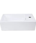 Rectangular White Ceramic Vessel Sink For Countertop Install With RenoGloss Finish, Overflow, 17.85 Inch Wide By 9.44 Inch Deep