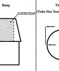 1/2-Inch 1/2-20 Rod End Kit with 4 Right Hand and 4 Left Hand Heim Joints Featuring 12 Ton Load Rating heat treated steel bung and tubing diagram.