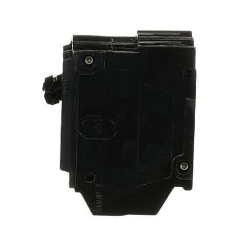 Side view of Single Q-Line THQL21100 100A Double-Pole 120/240 VAC Plug-In Circuit Breaker, UL Listed, showing compact design.