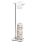 Freestanding Toilet Paper Holder With Storage For Jumbo Rolls Holds Up To Four Rolls No Fuss Easy Access Stand Up Bathroom Organizer Modern Sleek Design
