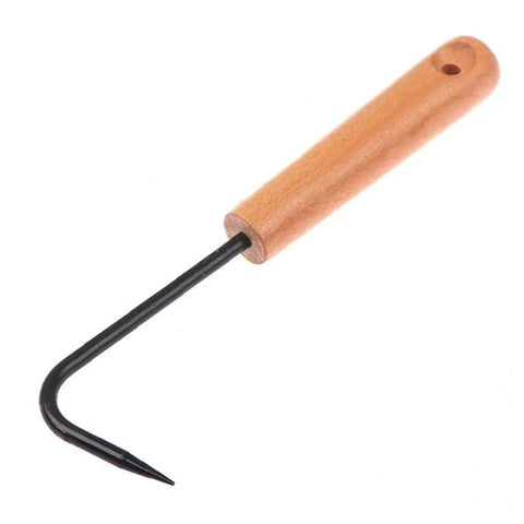 Bonsai Root Hook Steel Gardening Tool With Ergonomic Handle For Loosening Soil And Unfolding Roots Bad Boy Claw Digging Cultivator Weed Remover Heavy Duty Manganese Steel Durable Pro Grade Yard Work Essential, 21 cm steel hook with wooden handle