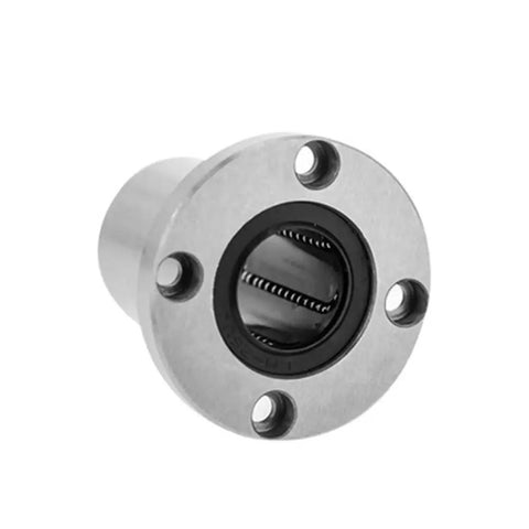 Round Flange Linear Bearings For 6 To 25mm Shafts, Rock Solid, Low Friction, Wear Resistant, Built Tough For CNC Machines, 3D Printers, And Linear Rails, Easy Mounting, Smooth Motion For Rod Shaft Guidance, bearing steel